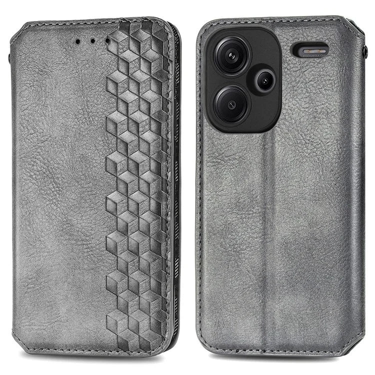 For Xiaomi Redmi Note 13 Pro+ 5G Cover Rhombus Imprinted Leather Phone Case
