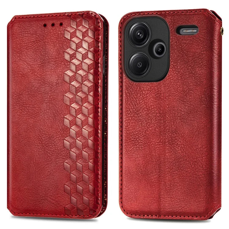 For Xiaomi Redmi Note 13 Pro+ 5G Cover Rhombus Imprinted Leather Phone Case