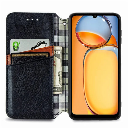 For Xiaomi Redmi 13C 4G / Poco C65 4G Case Drop-proof Rhombus Pattern Wallet Phone Cover