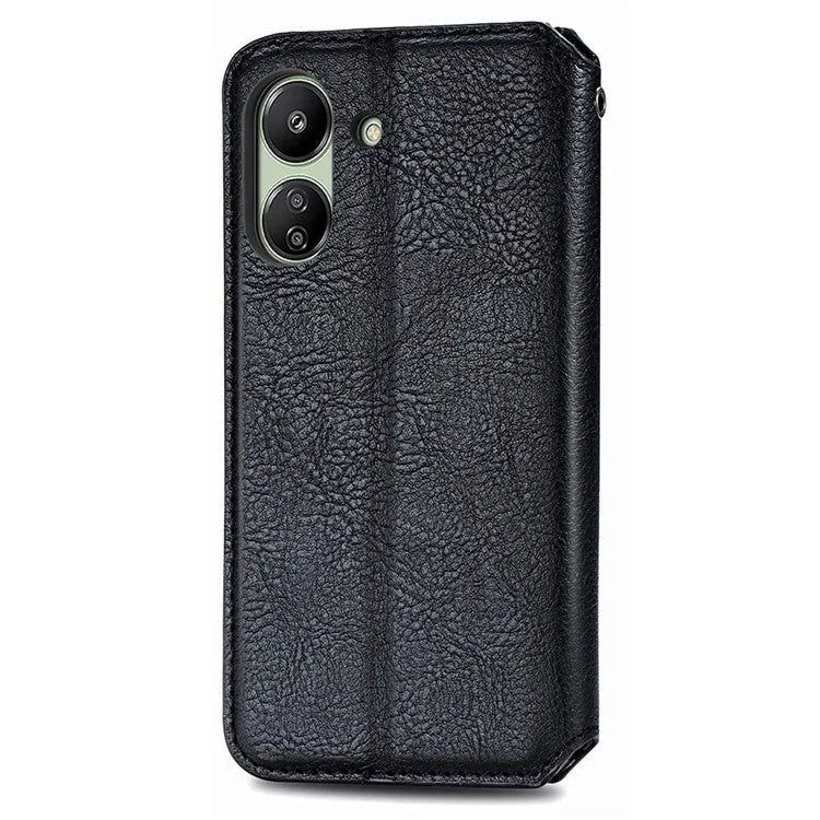 For Xiaomi Redmi 13C 4G / Poco C65 4G Case Drop-proof Rhombus Pattern Wallet Phone Cover