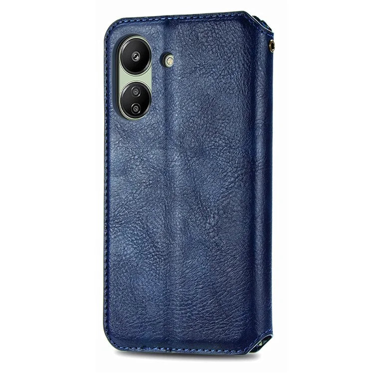 For Xiaomi Redmi 13C 4G / Poco C65 4G Case Drop-proof Rhombus Pattern Wallet Phone Cover