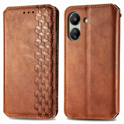 For Xiaomi Redmi 13C 4G / Poco C65 4G Case Drop-proof Rhombus Pattern Wallet Phone Cover