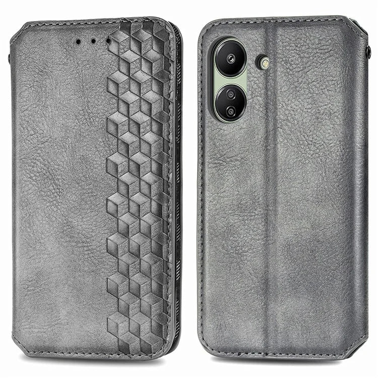 For Xiaomi Redmi 13C 4G / Poco C65 4G Case Drop-proof Rhombus Pattern Wallet Phone Cover