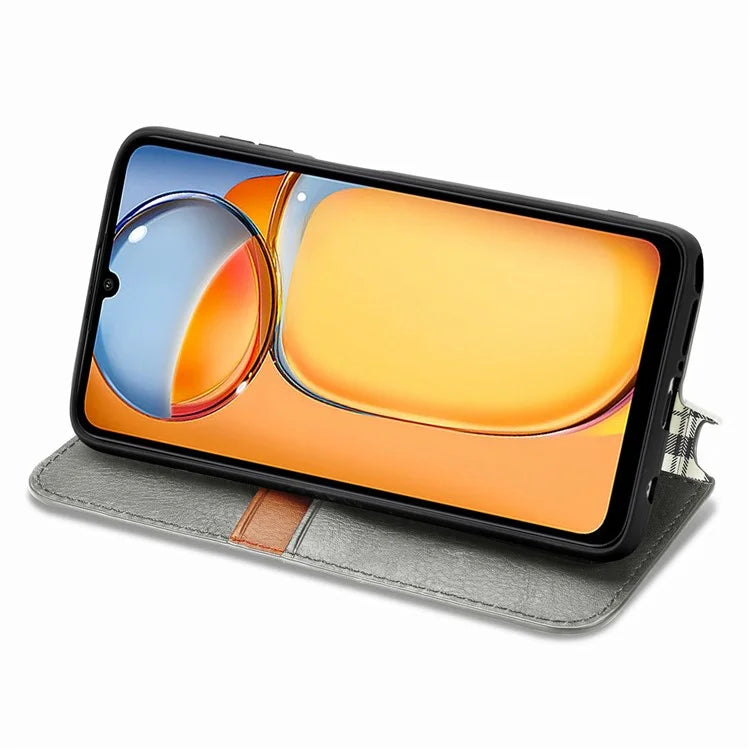 For Xiaomi Redmi 13C 4G / Poco C65 4G Case Drop-proof Rhombus Pattern Wallet Phone Cover