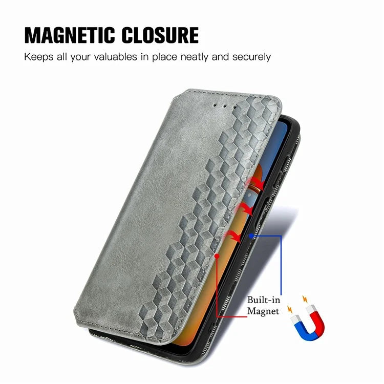 For Xiaomi Redmi 13C 4G / Poco C65 4G Case Drop-proof Rhombus Pattern Wallet Phone Cover