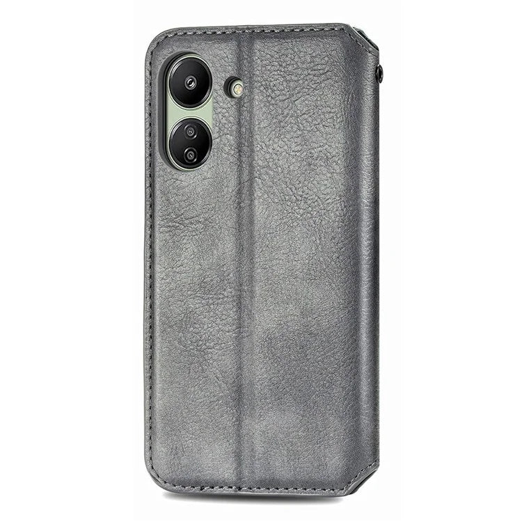 For Xiaomi Redmi 13C 4G / Poco C65 4G Case Drop-proof Rhombus Pattern Wallet Phone Cover