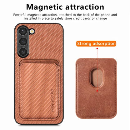 For Samsung Galaxy S23 Case Anti-fall PU+PC+TPU Shell with Magnetic Card Slots