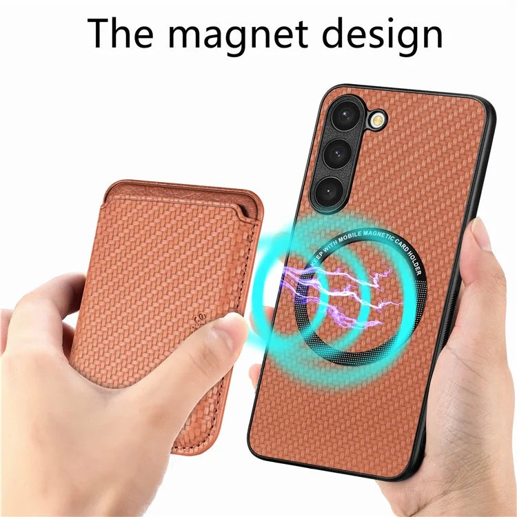For Samsung Galaxy S23 Case Anti-fall PU+PC+TPU Shell with Magnetic Card Slots