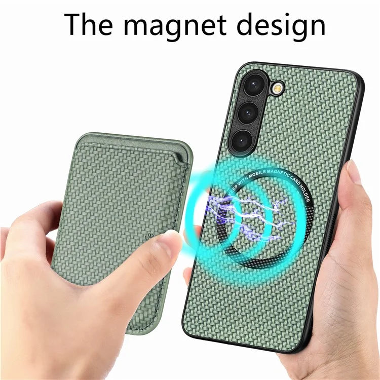For Samsung Galaxy S23 Case Anti-fall PU+PC+TPU Shell with Magnetic Card Slots