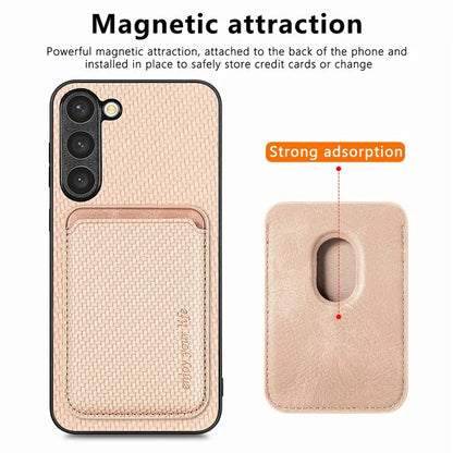 For Samsung Galaxy S23 Case Anti-fall PU+PC+TPU Shell with Magnetic Card Slots