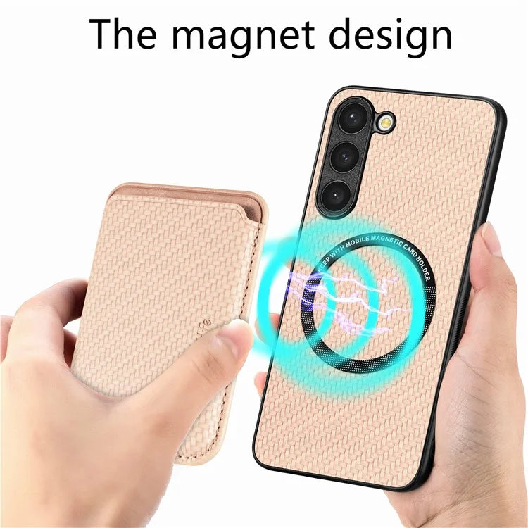 For Samsung Galaxy S23 Case Anti-fall PU+PC+TPU Shell with Magnetic Card Slots