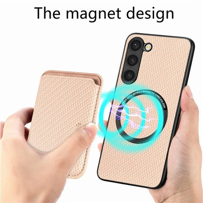 For Samsung Galaxy S23 Case Anti-fall PU+PC+TPU Shell with Magnetic Card Slots