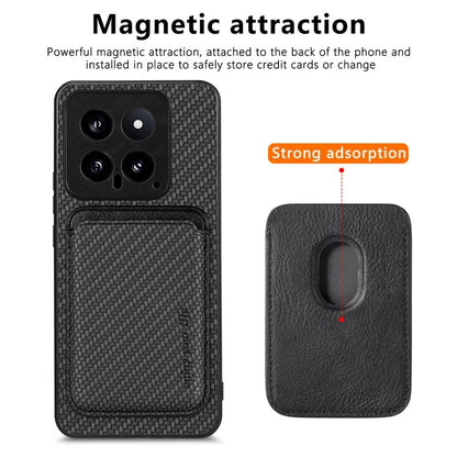 For Xiaomi 14 Case PU+PC+TPU Magnetic Detachable Card Holder Phone Back Cover
