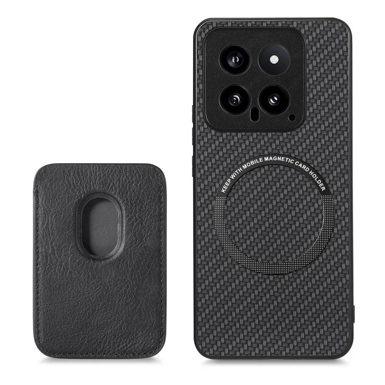 For Xiaomi 14 Case PU+PC+TPU Magnetic Detachable Card Holder Phone Back Cover