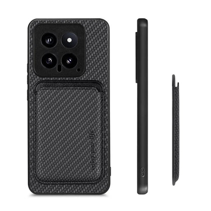 For Xiaomi 14 Case PU+PC+TPU Magnetic Detachable Card Holder Phone Back Cover