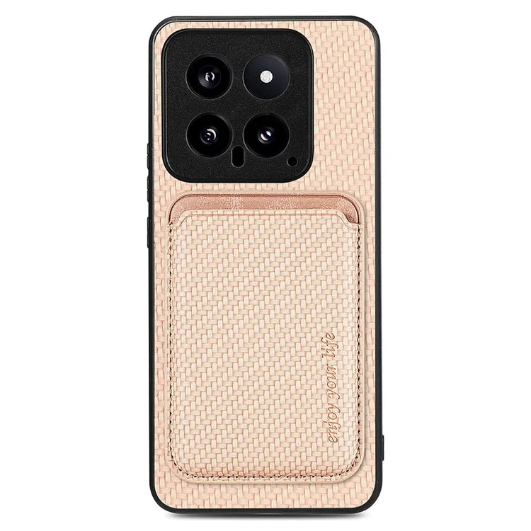 For Xiaomi 14 Case PU+PC+TPU Magnetic Detachable Card Holder Phone Back Cover