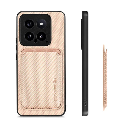 For Xiaomi 14 Case PU+PC+TPU Magnetic Detachable Card Holder Phone Back Cover