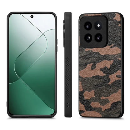 For Xiaomi 14 Pro Cell Phone Case PU Leather Coated PC+TPU Precise Cutout Cover
