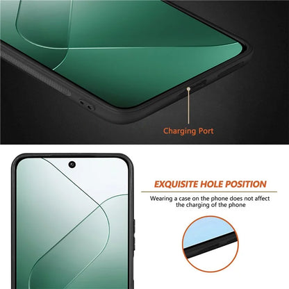 For Xiaomi 14 Pro Cell Phone Case PU Leather Coated PC+TPU Precise Cutout Cover
