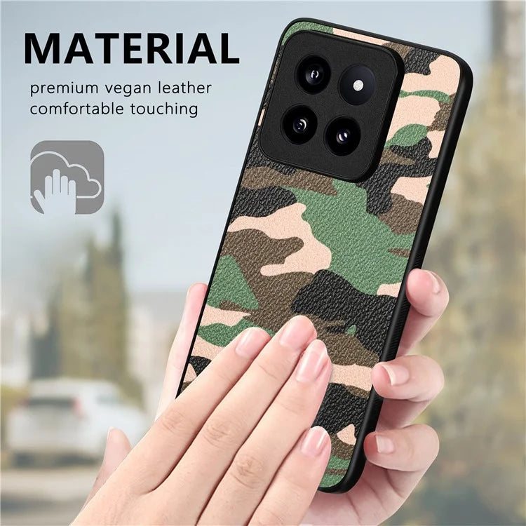 For Xiaomi 14 Pro Cell Phone Case PU Leather Coated PC+TPU Precise Cutout Cover