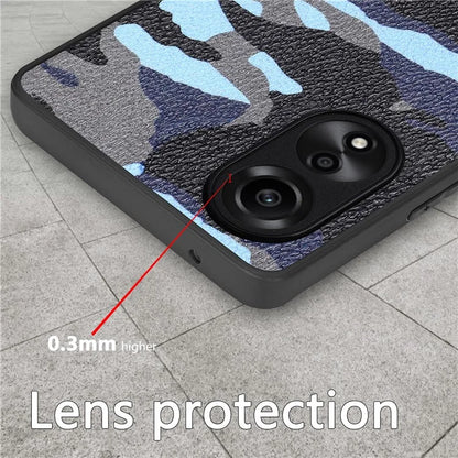 For Oppo A58 4G Case PU Leather Coated PC+TPU Back Shell with Precise Lens Cutout