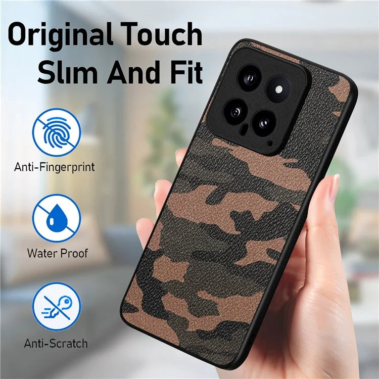 For Xiaomi 14 Case Camouflage Pattern Precise Lens Cutout Phone Protector