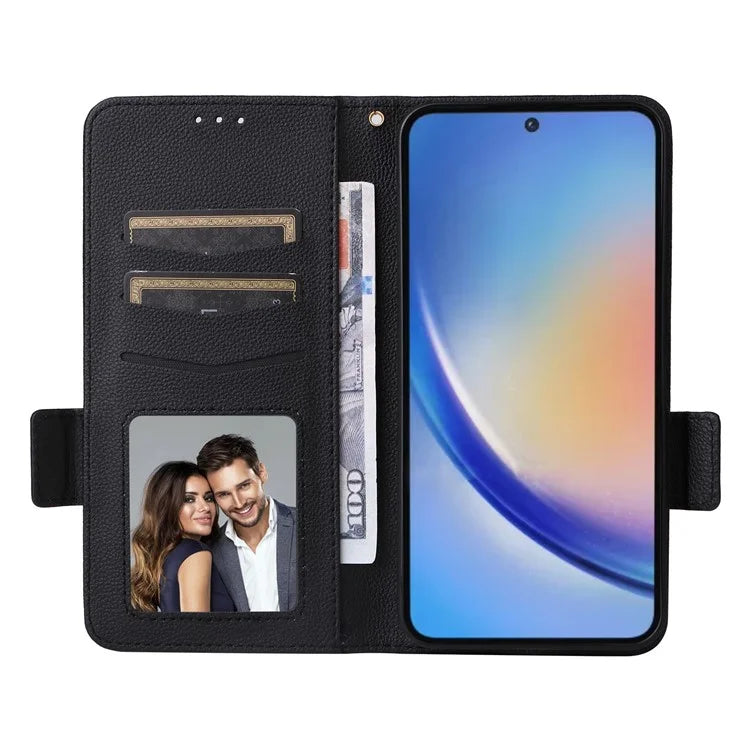 For Samsung Galaxy A35 5G Lychee Texture Leather Case with Wallet Card Slots