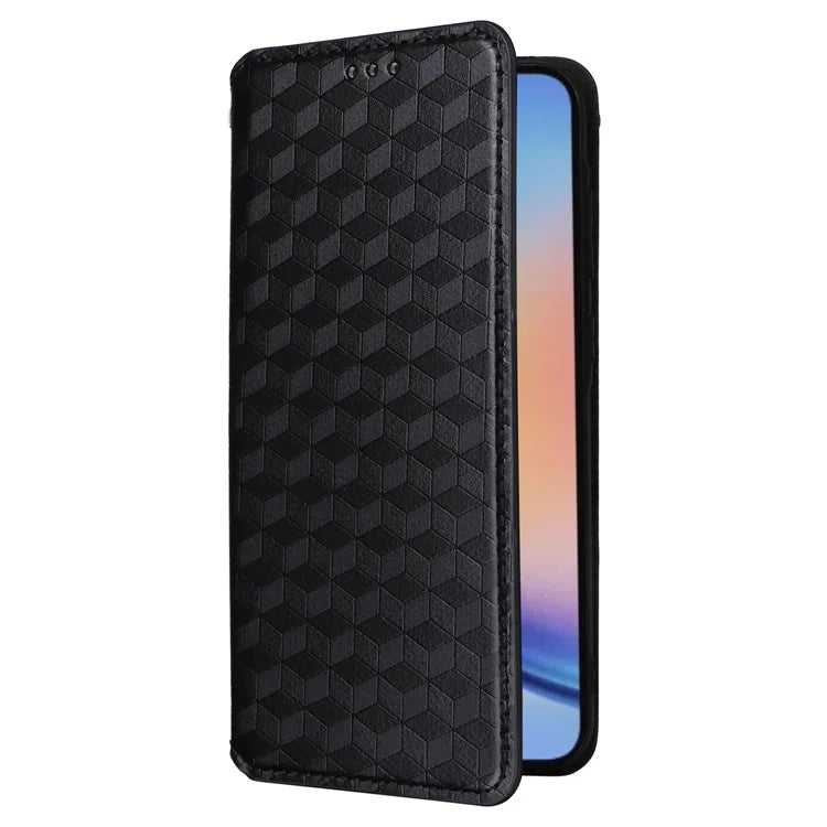 For Samsung Galaxy A35 5G Phone Wallet Leather Case Rhombus Imprinted