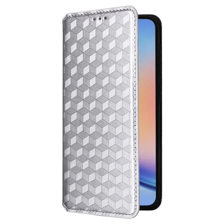 For Samsung Galaxy A35 5G Phone Wallet Leather Case Rhombus Imprinted