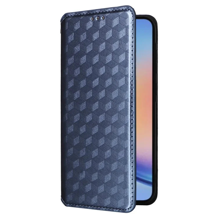 For Samsung Galaxy A35 5G Phone Wallet Leather Case Rhombus Imprinted