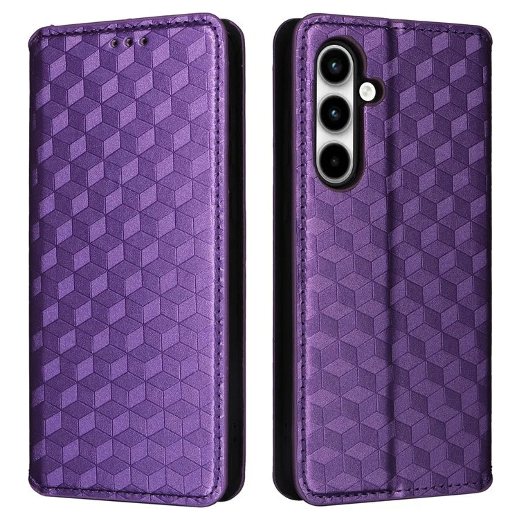 For Samsung Galaxy A35 5G Phone Wallet Leather Case Rhombus Imprinted