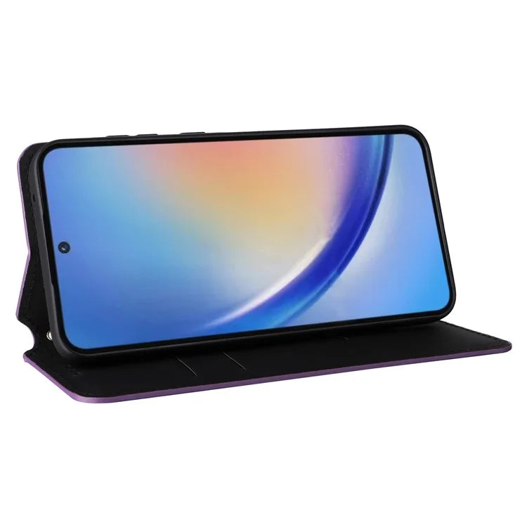For Samsung Galaxy A35 5G Phone Wallet Leather Case Rhombus Imprinted