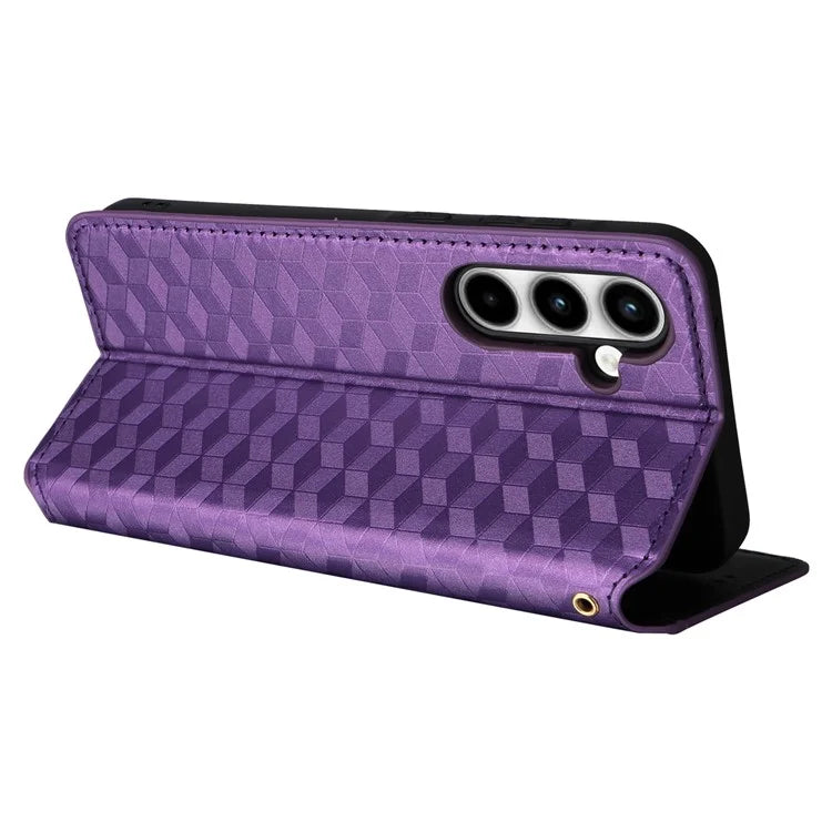 For Samsung Galaxy A35 5G Phone Wallet Leather Case Rhombus Imprinted
