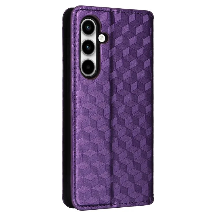 For Samsung Galaxy A35 5G Phone Wallet Leather Case Rhombus Imprinted
