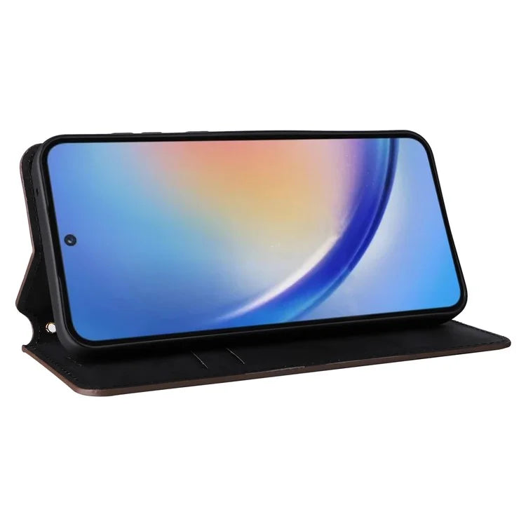 For Samsung Galaxy A35 5G Phone Wallet Leather Case Rhombus Imprinted