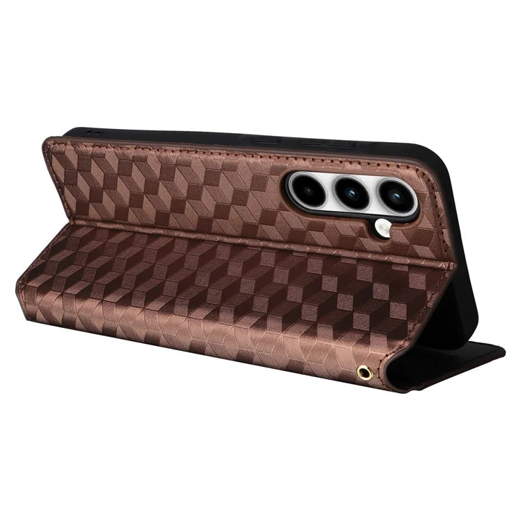 For Samsung Galaxy A35 5G Phone Wallet Leather Case Rhombus Imprinted