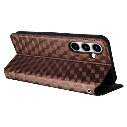 For Samsung Galaxy A35 5G Phone Wallet Leather Case Rhombus Imprinted