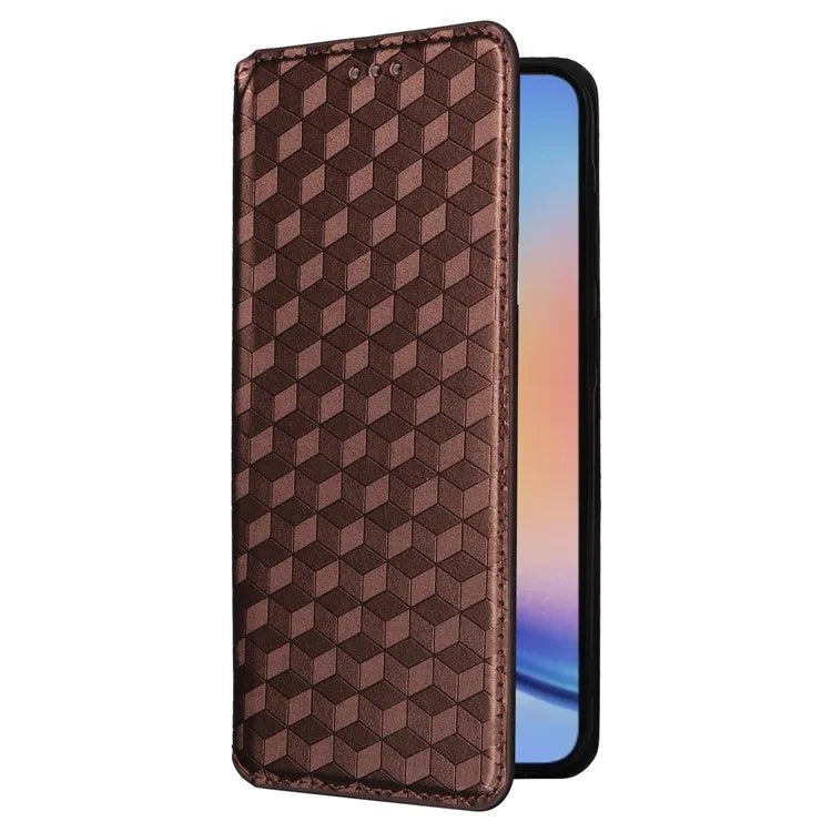 For Samsung Galaxy A35 5G Phone Wallet Leather Case Rhombus Imprinted