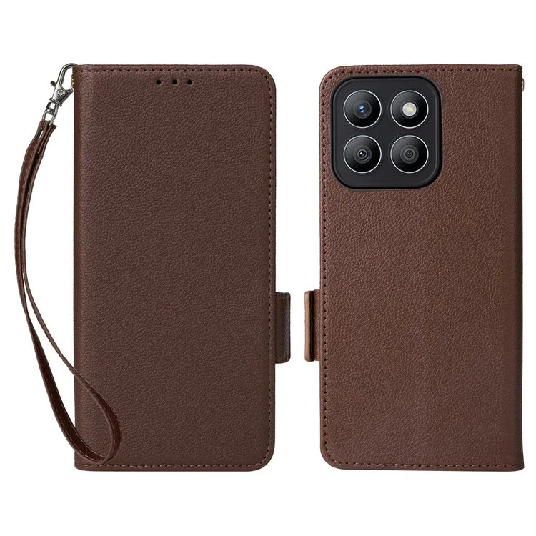 For Honor X8b 4G Phone Leather Case Wallet Cover Litchi Texture