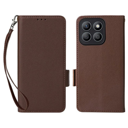 For Honor X8b 4G Phone Leather Case Wallet Cover Litchi Texture