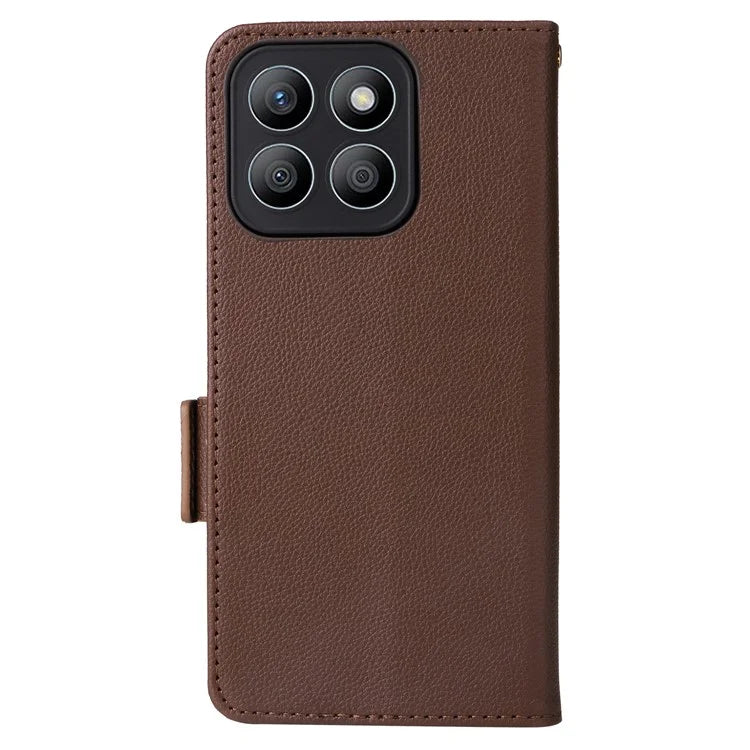 For Honor X8b 4G Phone Leather Case Wallet Cover Litchi Texture