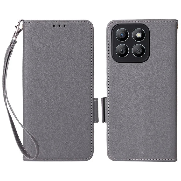 For Honor X8b 4G Phone Leather Case Wallet Cover Litchi Texture