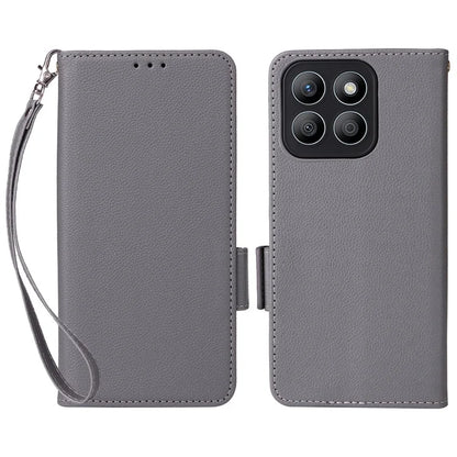 For Honor X8b 4G Phone Leather Case Wallet Cover Litchi Texture