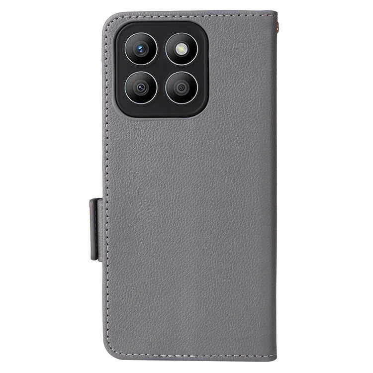 For Honor X8b 4G Phone Leather Case Wallet Cover Litchi Texture
