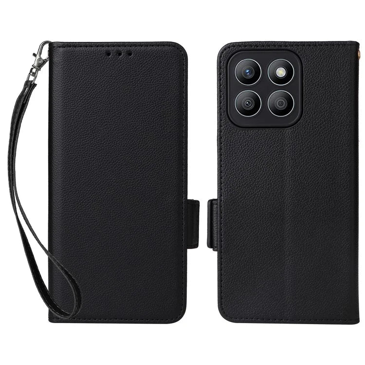 For Honor X8b 4G Phone Leather Case Wallet Cover Litchi Texture