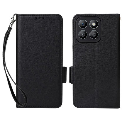 For Honor X8b 4G Phone Leather Case Wallet Cover Litchi Texture