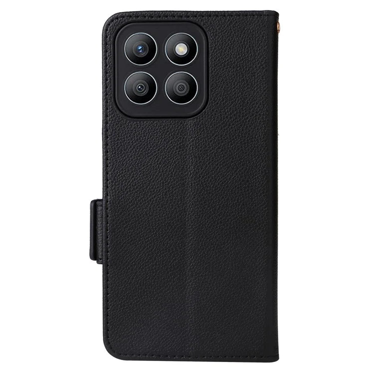 For Honor X8b 4G Phone Leather Case Wallet Cover Litchi Texture