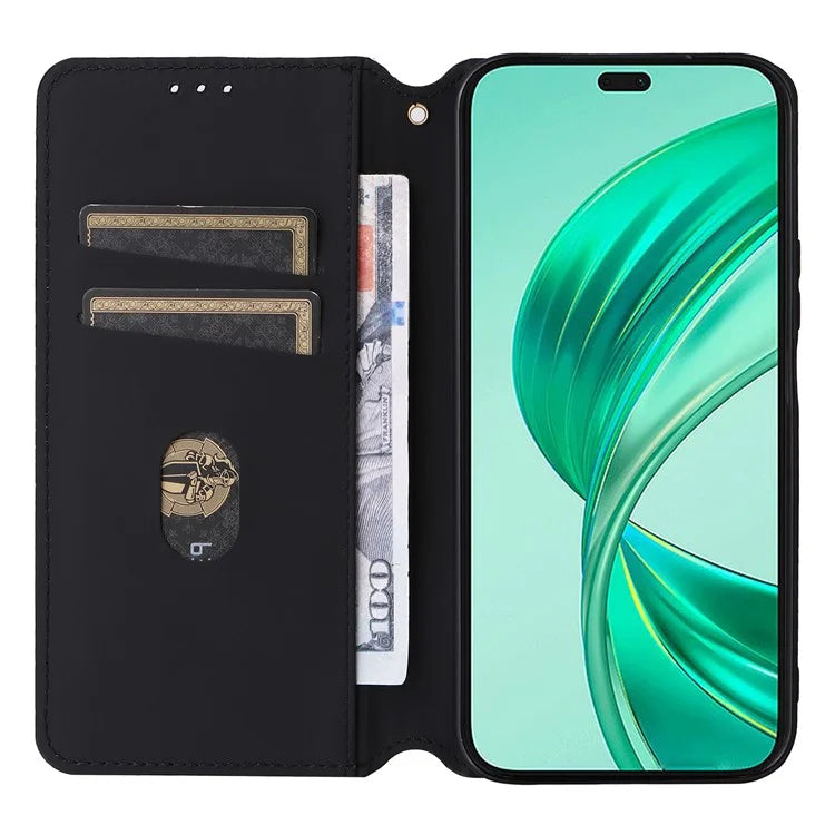 For Honor X8b 4G Wallet Case Magnetic Closing Leather Phone Cover