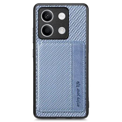 For Xiaomi Redmi Note 13 5G Case Carbon Fiber Texture PU Leather Coated PC+TPU Phone Shell