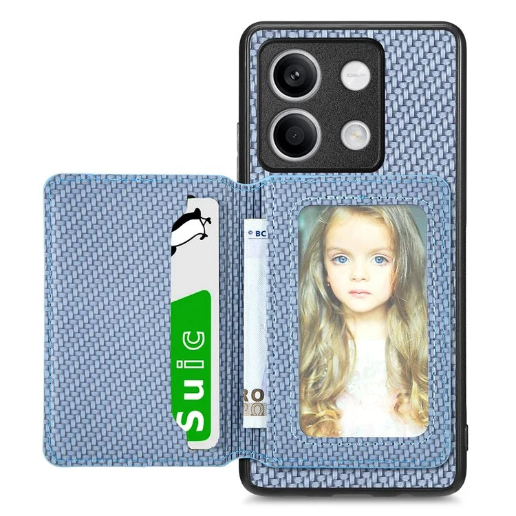 For Xiaomi Redmi Note 13 5G Case Carbon Fiber Texture PU Leather Coated PC+TPU Phone Shell